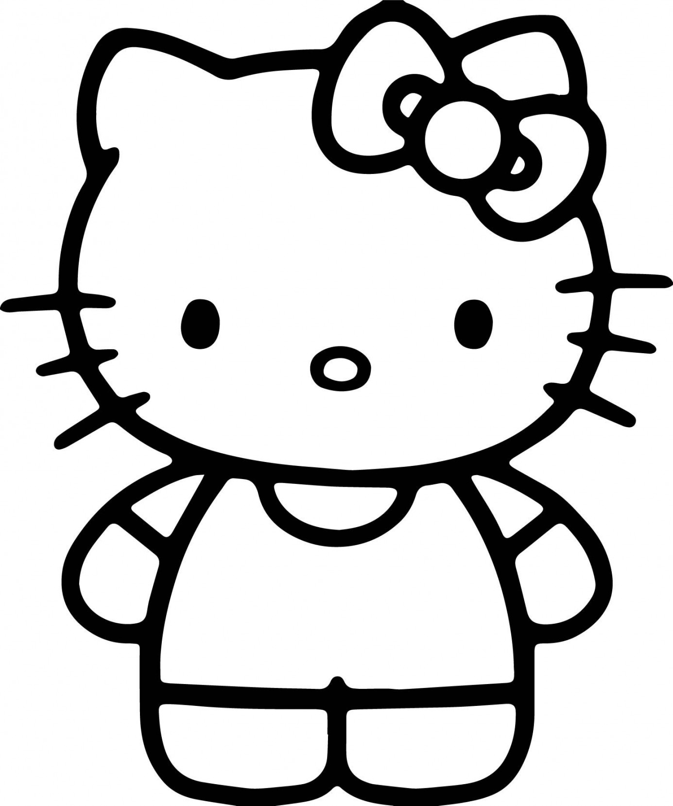 Simple Hello Kitty Coloring Page - Wecoloringpage