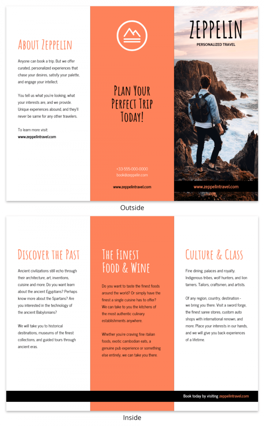 Simple Orange Travel Tri Fold Brochure Template - Venngage