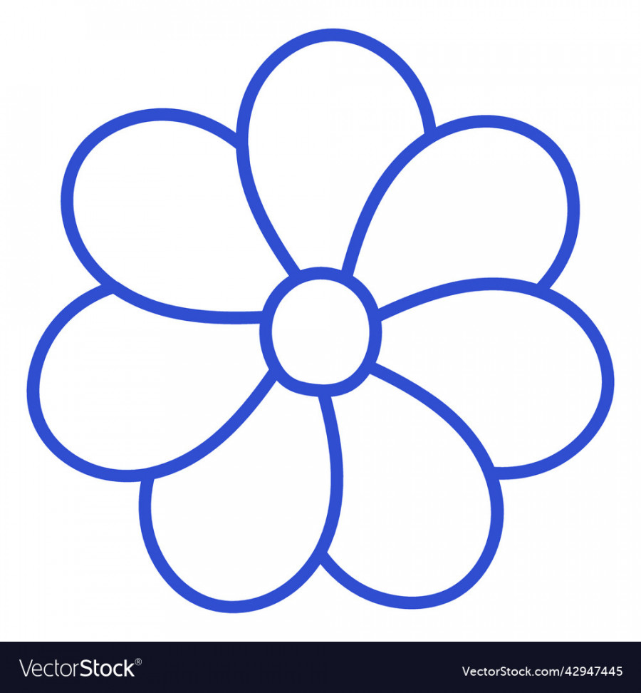 Simple stroke seven petals flower high quality Vector Image