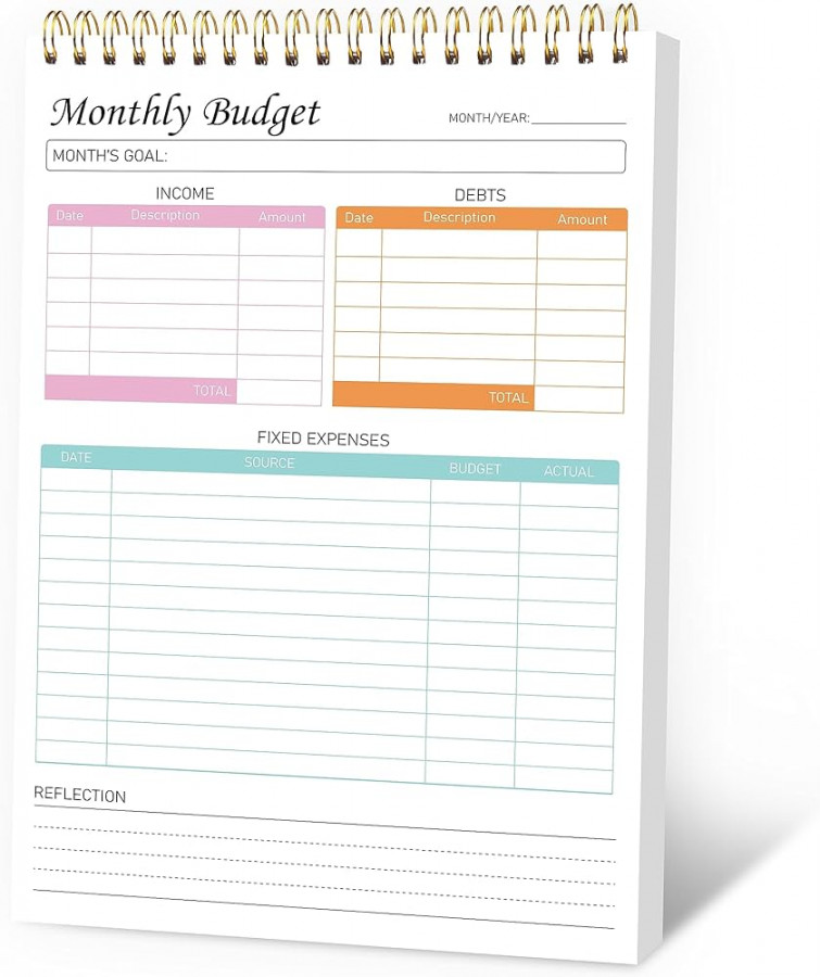 Simplified Monthly Budget Planner, Notepad, Undated Financial Planner,  Organiser, Budget Book/Expenses Tracker Notebook/Basic Budget Journal to  Take