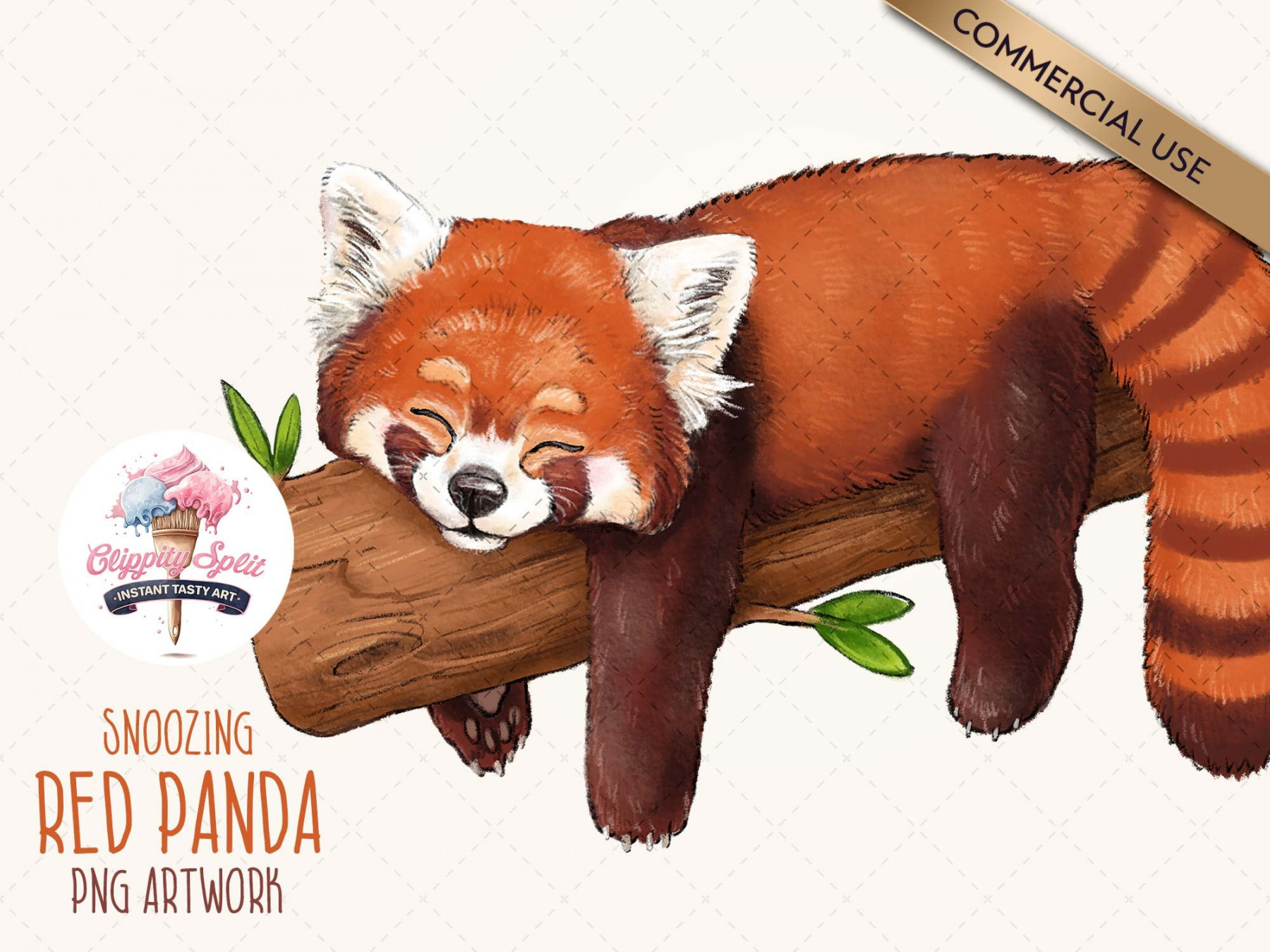 Sleeping Red Panda Clipart Cute Red Panda PNG Illustration Red