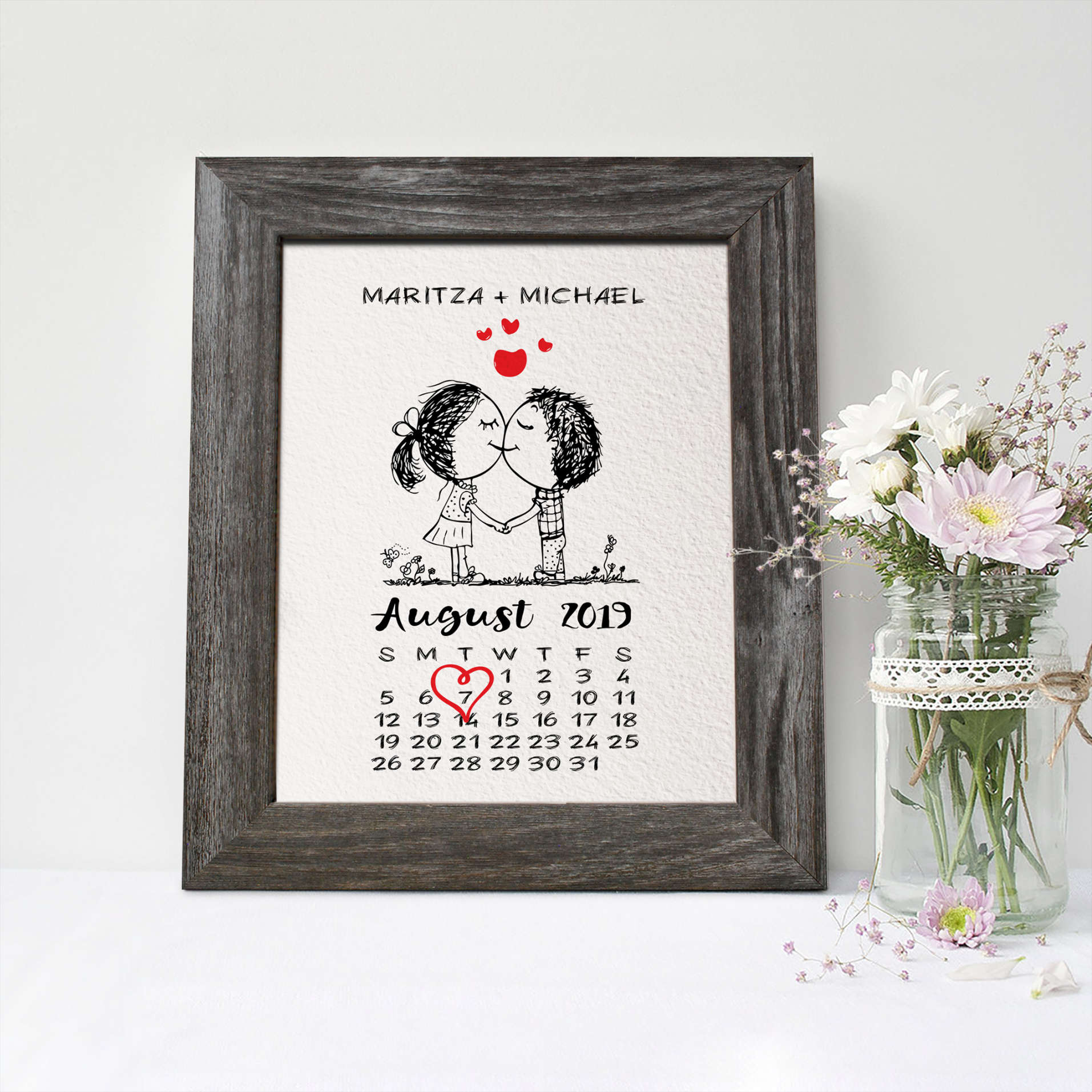 st Anniversary Gift, Cute Calendar Print – CHUDOFF