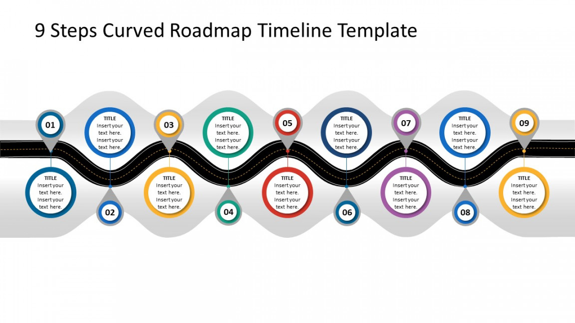 Steps Curved Roadmap Timeline Template