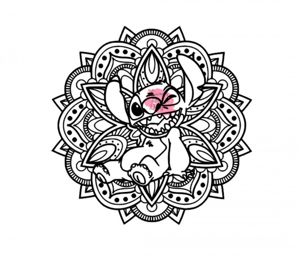 Stitch Mandala Zendala Lilo and Stitch Coloring (Instant Download