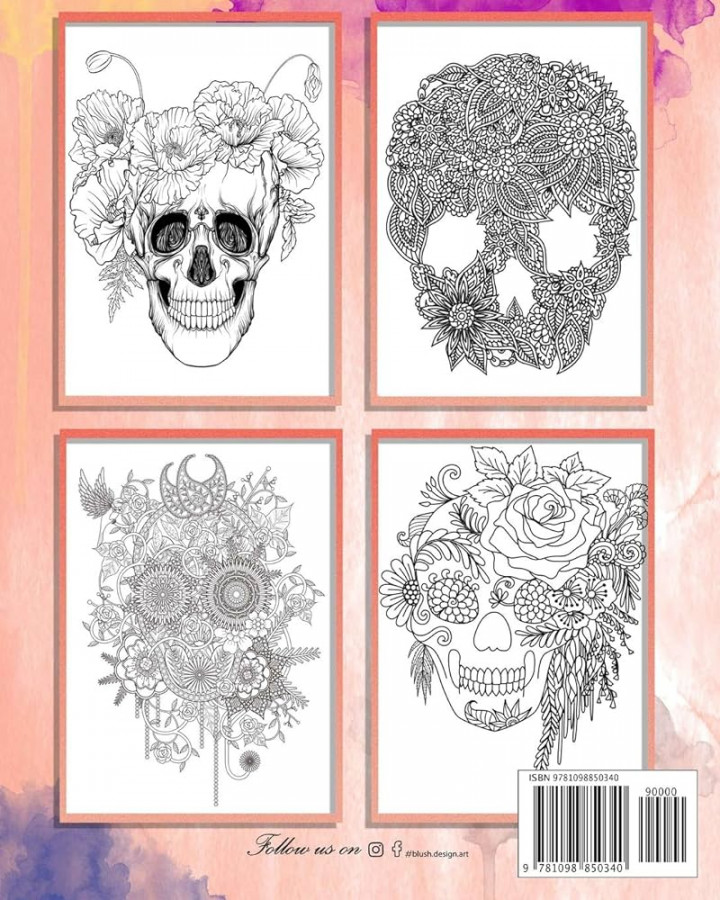 Sugar Skulls: Adult Coloring Book (Stress Relieving Creative Fun