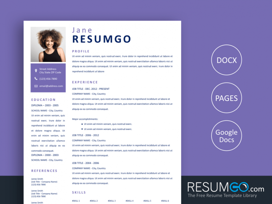 SYLO – Simple Purple Resume Template  ResumGO