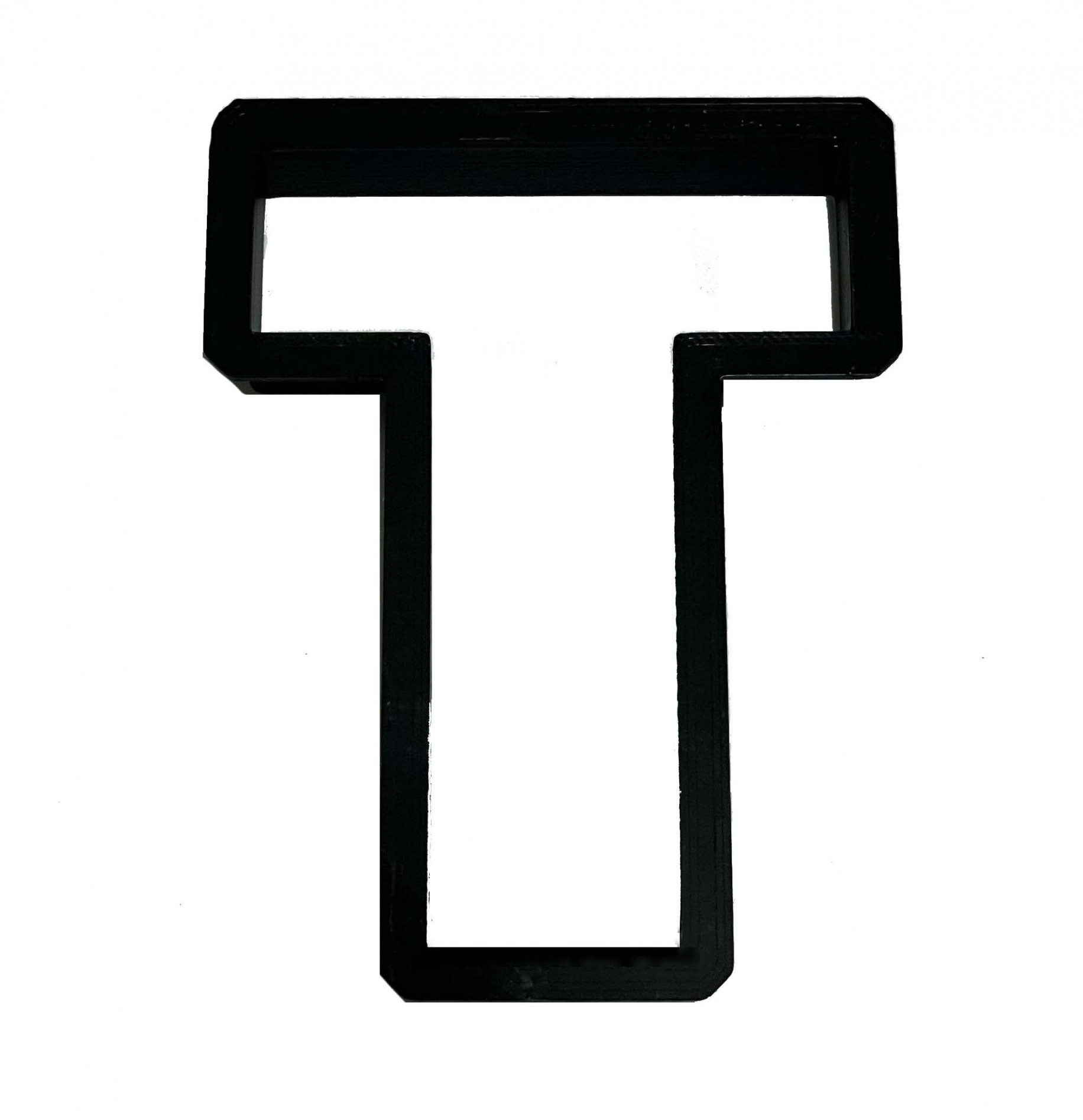 T Capital Block Letter Cookie Cutter with Easy Push Design (