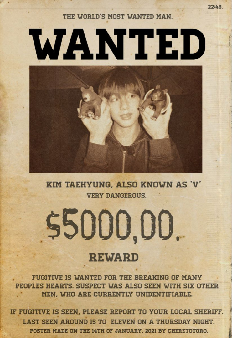 taehyung wanted poster