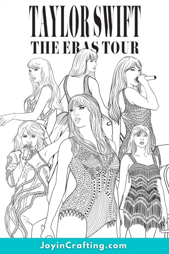 Taylor Swift The Eras Tour Coloring Pages Fan Art in   Taylor