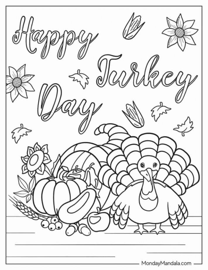 Thanksgiving Coloring Pages (Free PDF Printables)