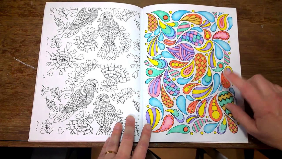 The Art of Mindfullness Colouring book. Finished pages, tips and walk  through.