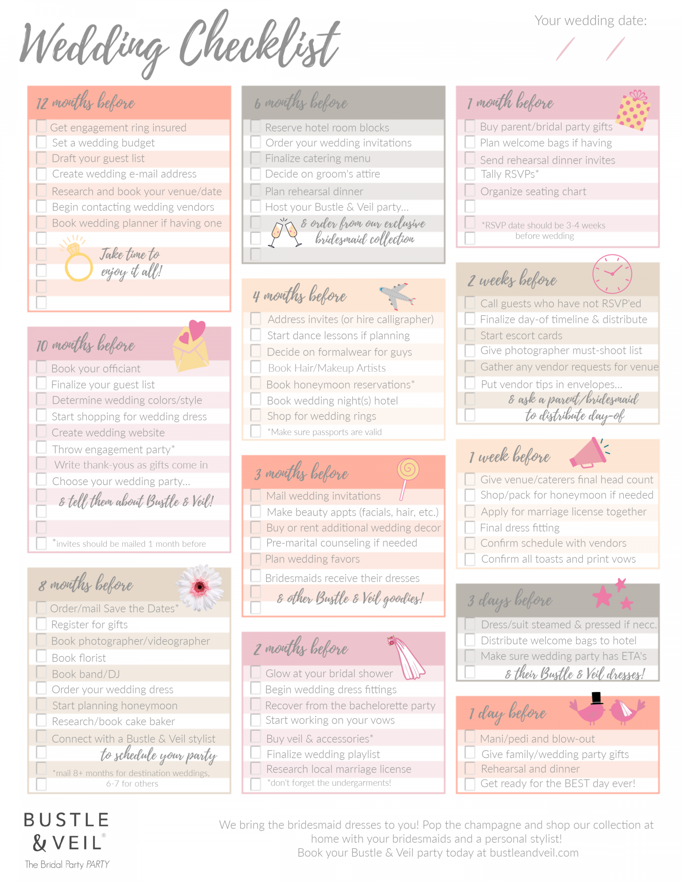 The Best Wedding Planning Checklist - Bustle & Veil