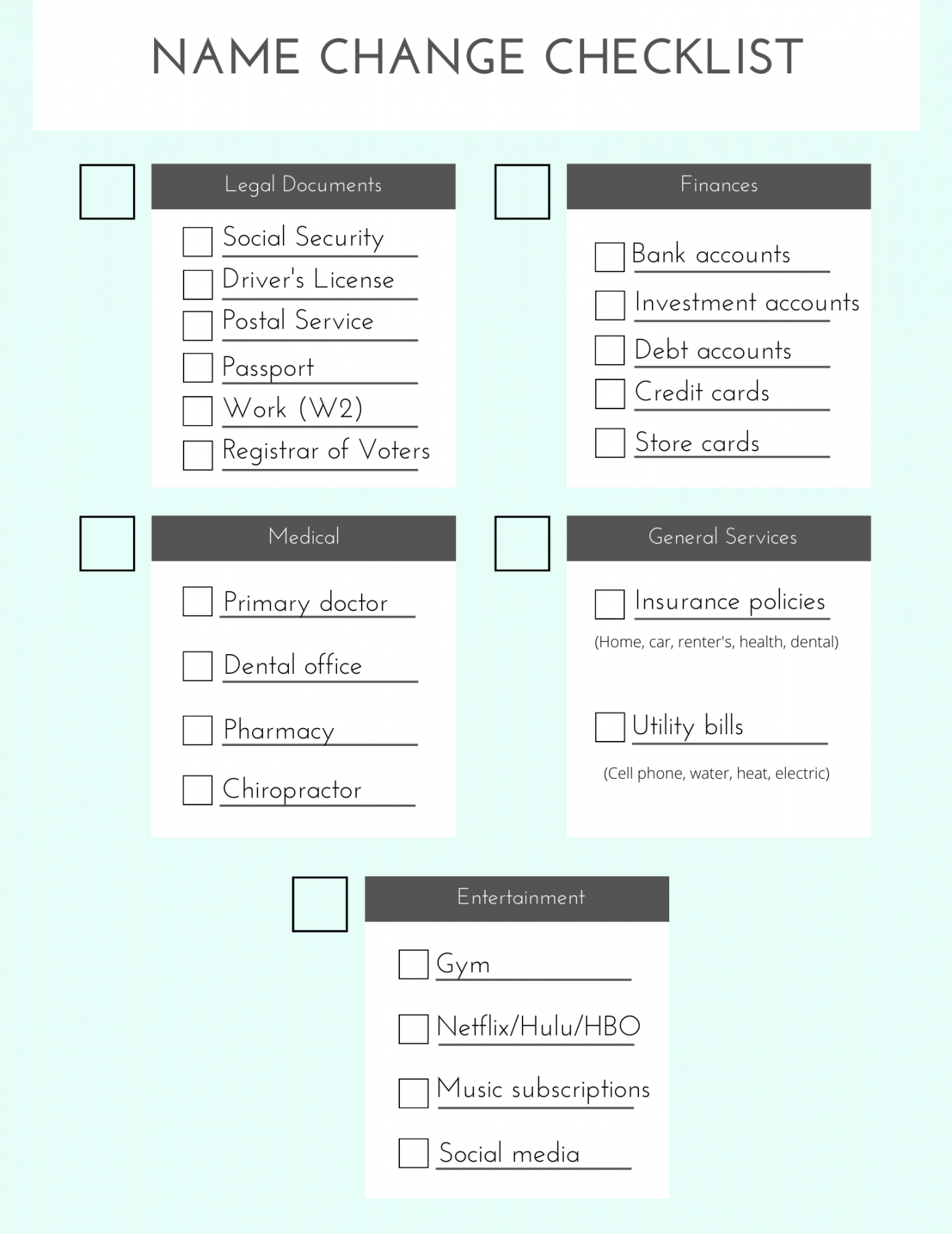 The Comprehensive Wedding Name Change Checklist You