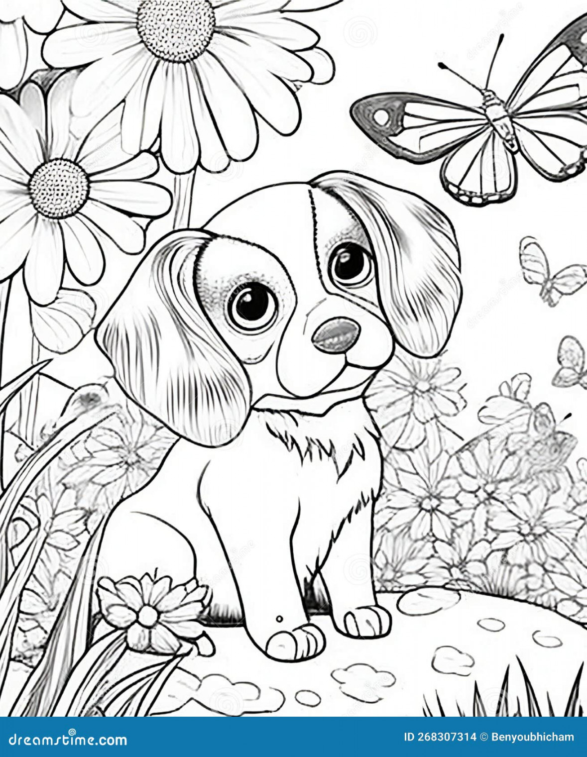 The Cutest Dog Coloring Pages for Dog Lovers Stock Photo - Image