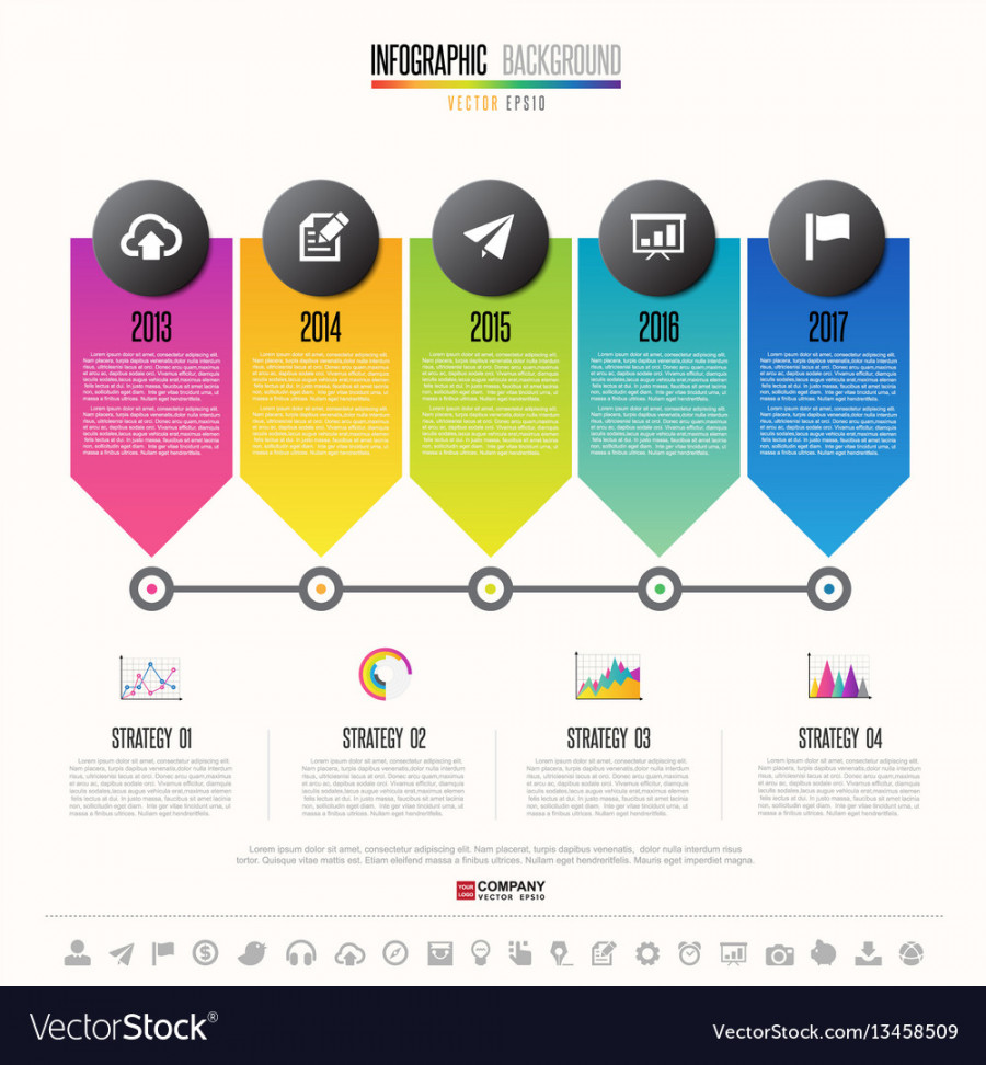 Timeline infographics design template Royalty Free Vector