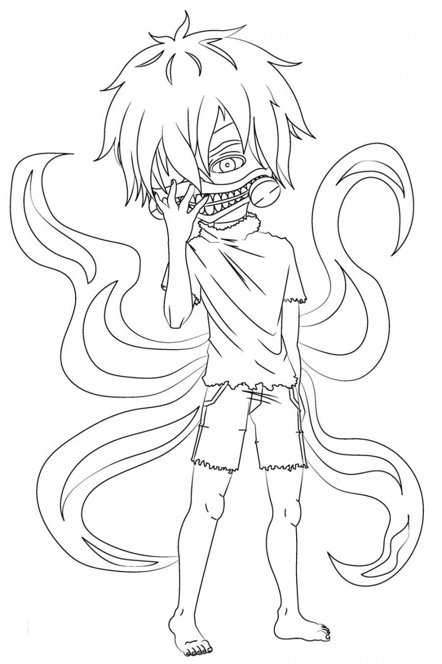 Tokyo Ghoul Coloring Pages Chibi  Tokyo ghoul, Coloring pages, Chibi