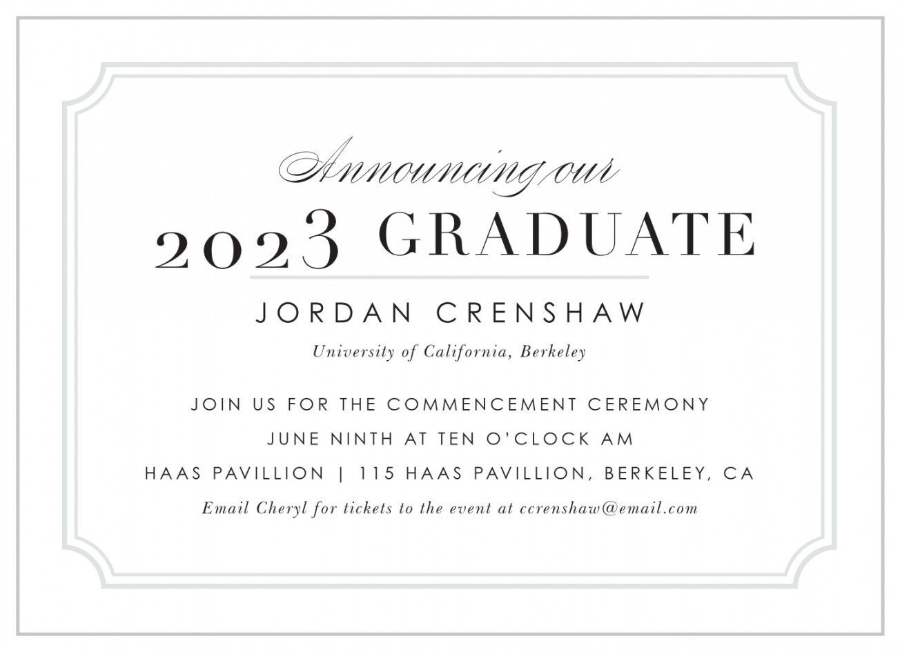 Traditional Lines Graduation Invitations