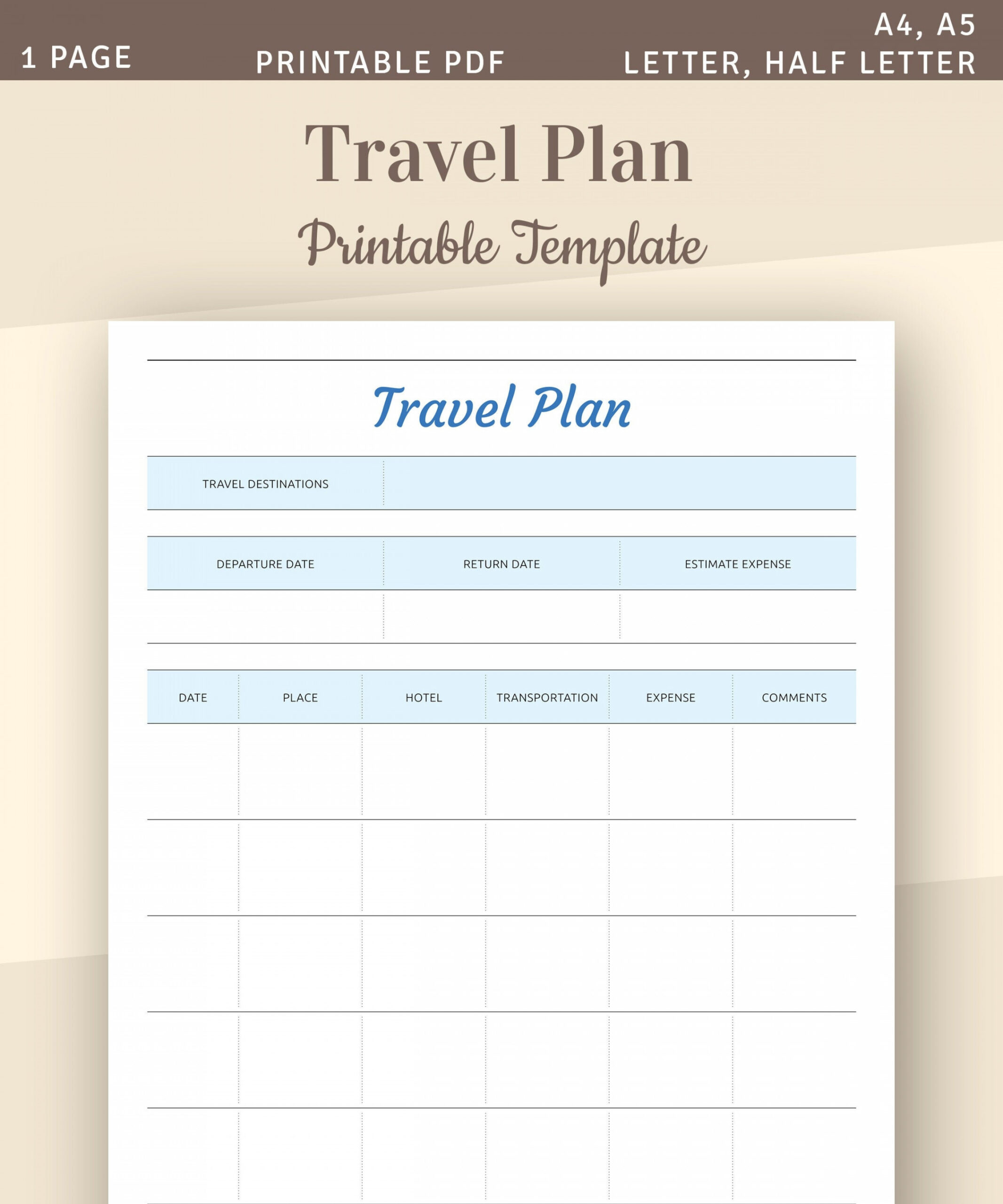 Travel Planner Printable Vacation Planner Template Trip - Etsy