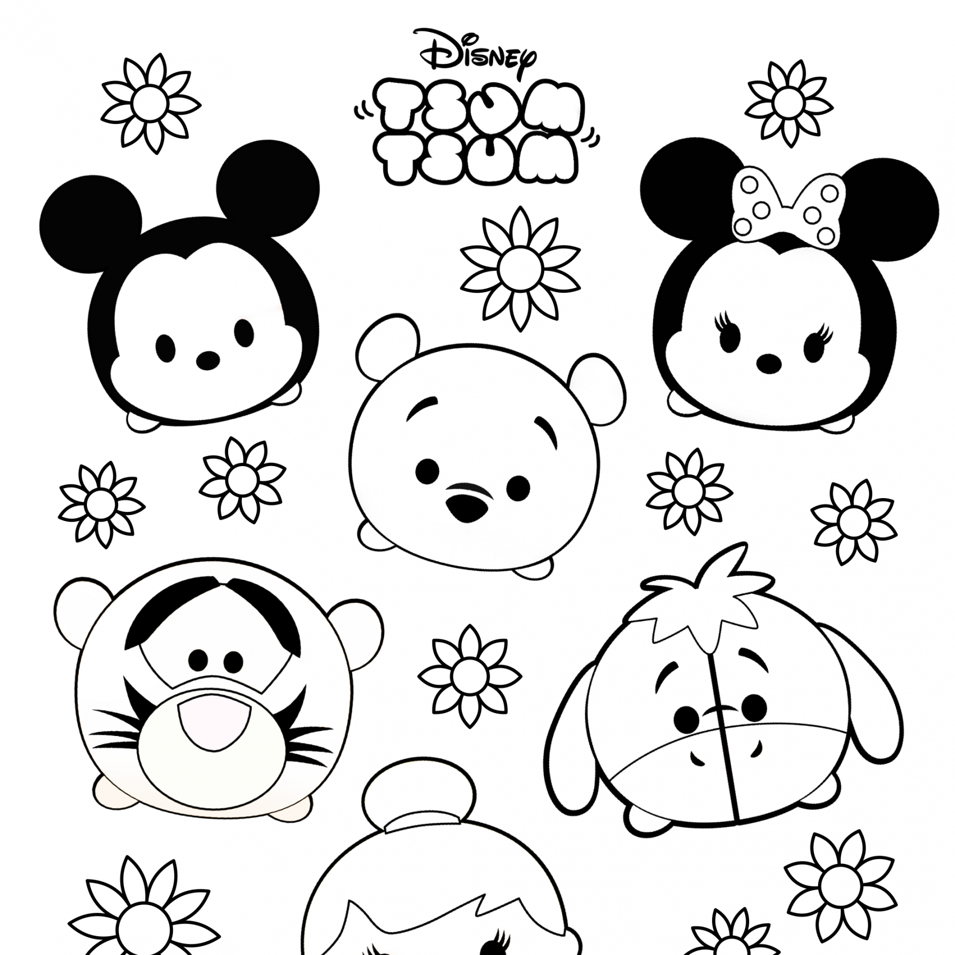 Tsum Tsum Colouring Sheets – Free Printable!  Tsum tsum coloring