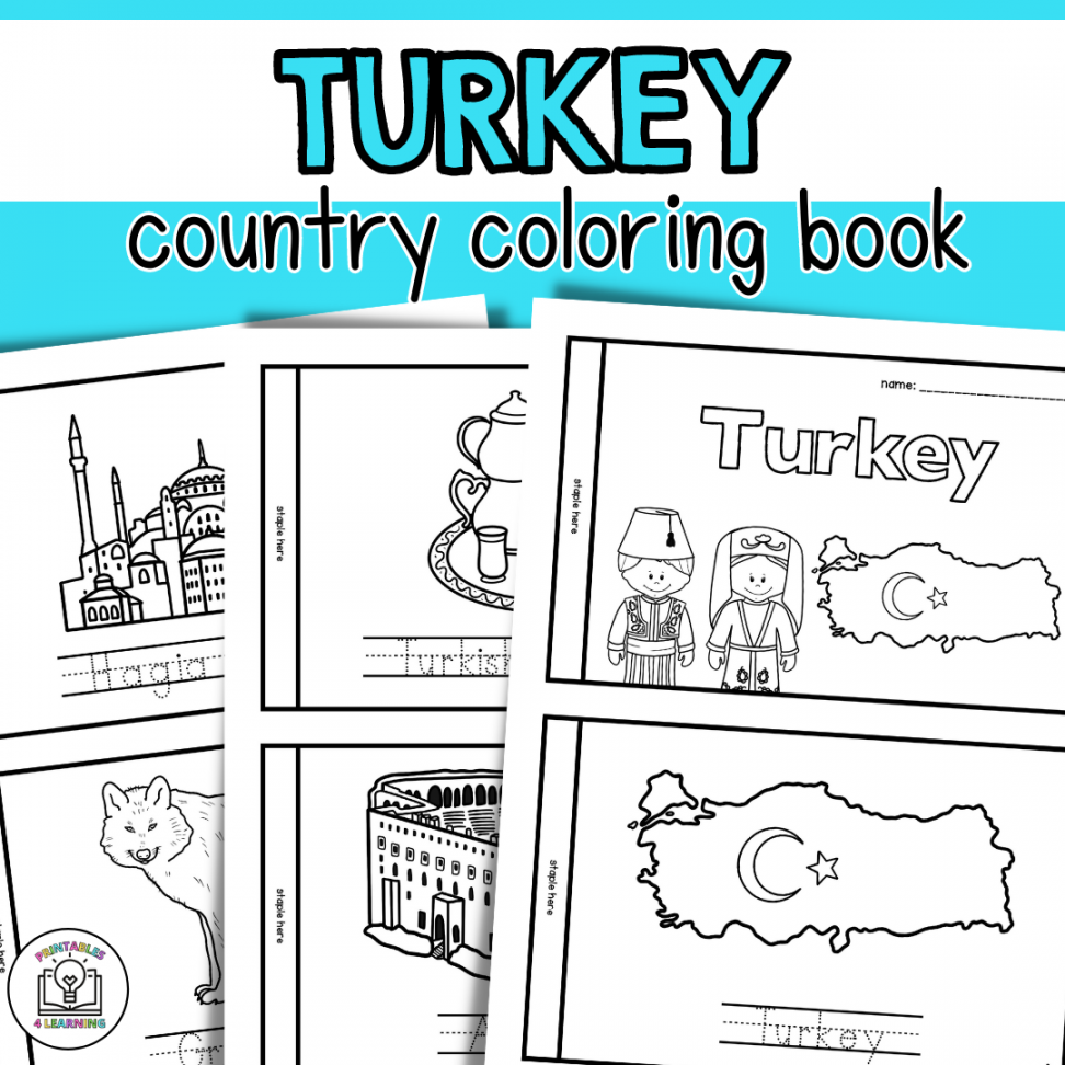 Turkey Color and Trace Book for Kids – Printables  Learning