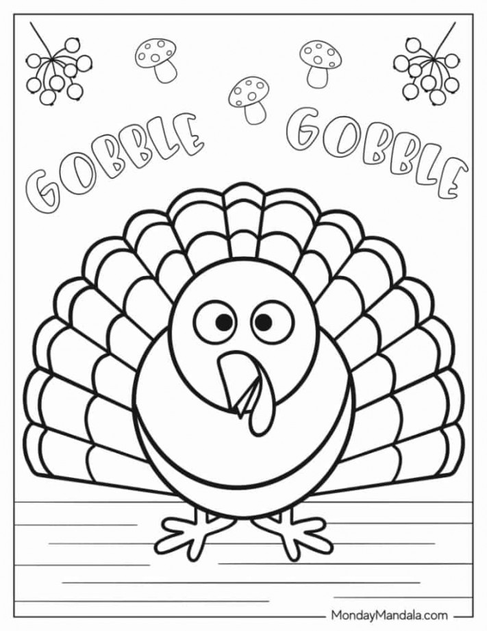 Turkey Coloring Pages (Free PDF Printables)