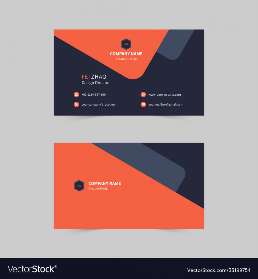 Two color business card template Royalty Free Vector Image