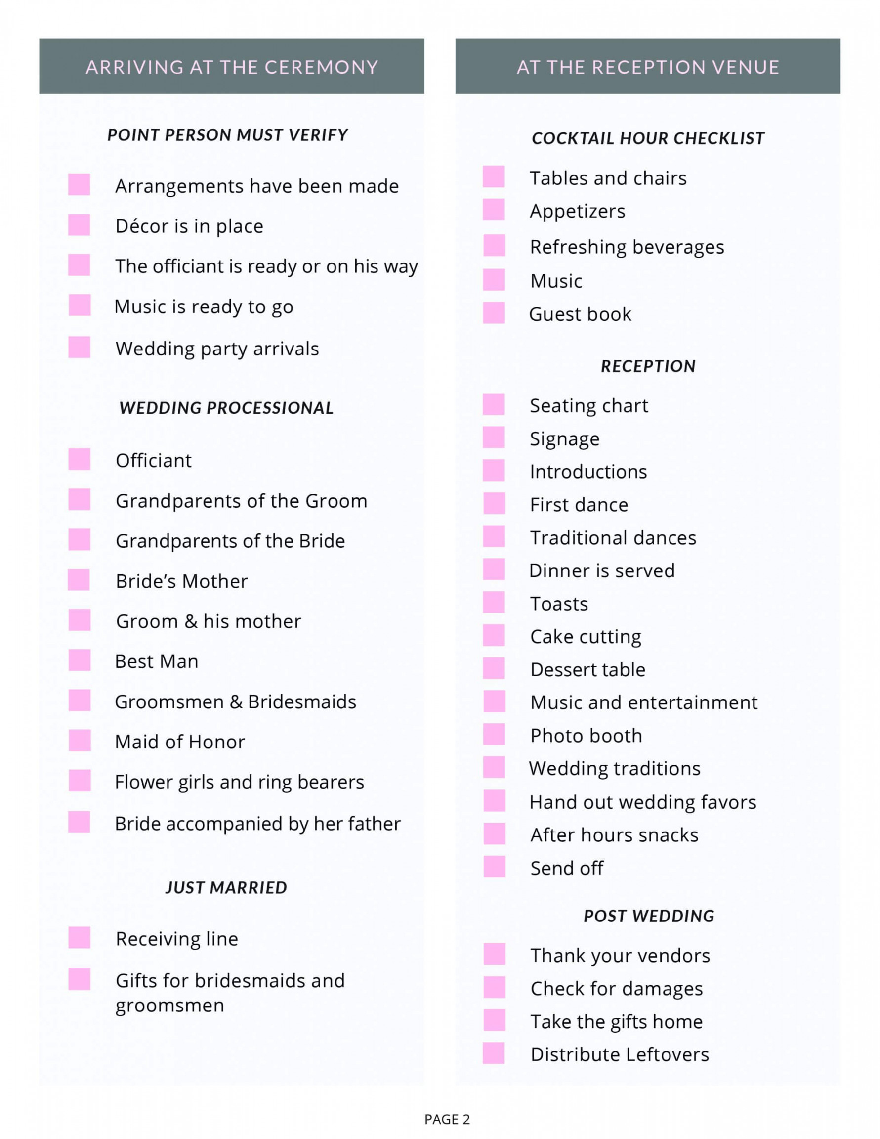 Ultimate Wedding Day Checklist