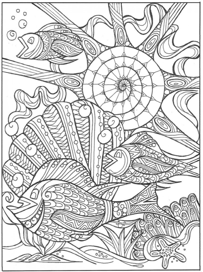 Under the Sea in Paradise Coloring Page  Ocean coloring pages