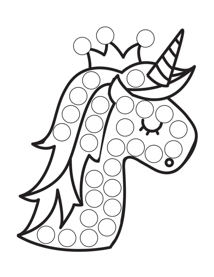 Unicorn Dot Marker Coloring Pages: Printable PDF Coloring - Etsy