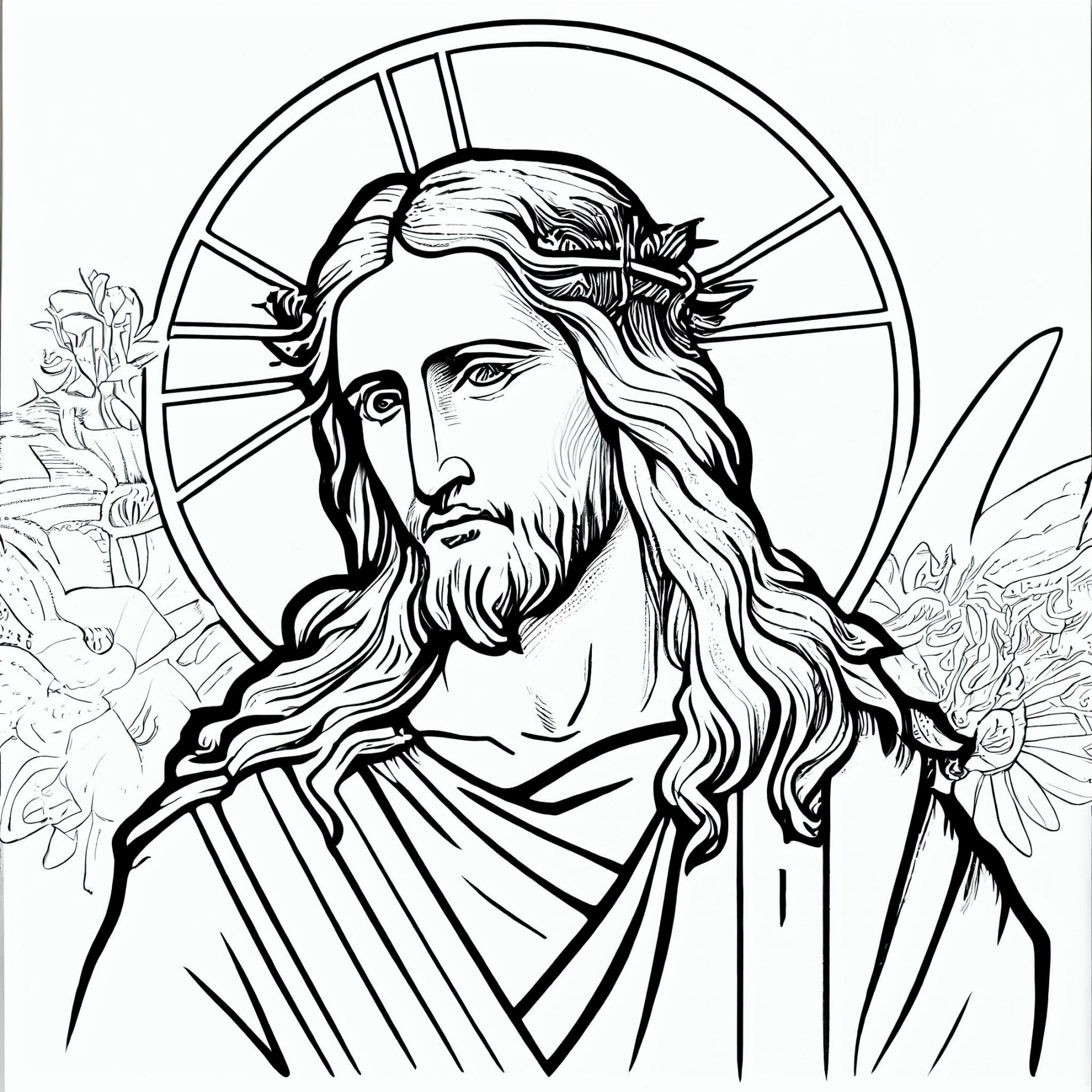 Unique Jesus Christ Art Coloring Pages for Kids and Adults - Instant  Download and Print for Personal Artistic Enjoyment - PRINT & PAINT