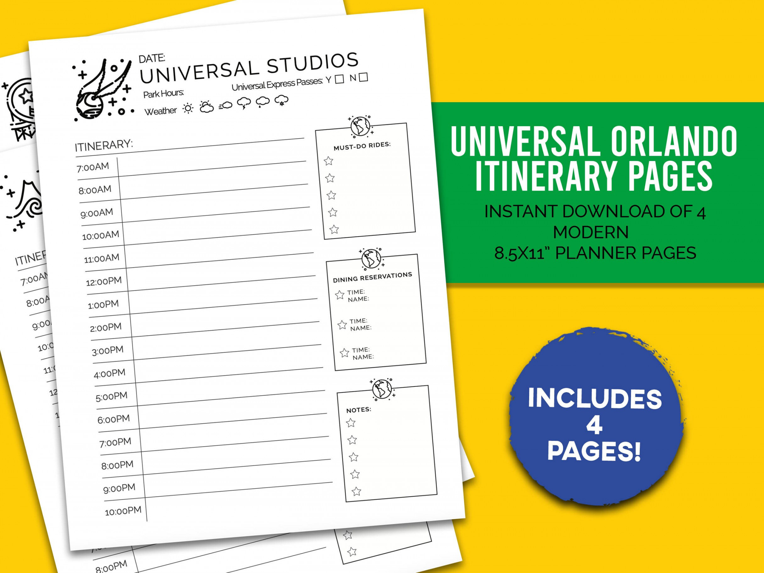 Universal Studios and Islands of Adventure Orlando Itinerary - Etsy