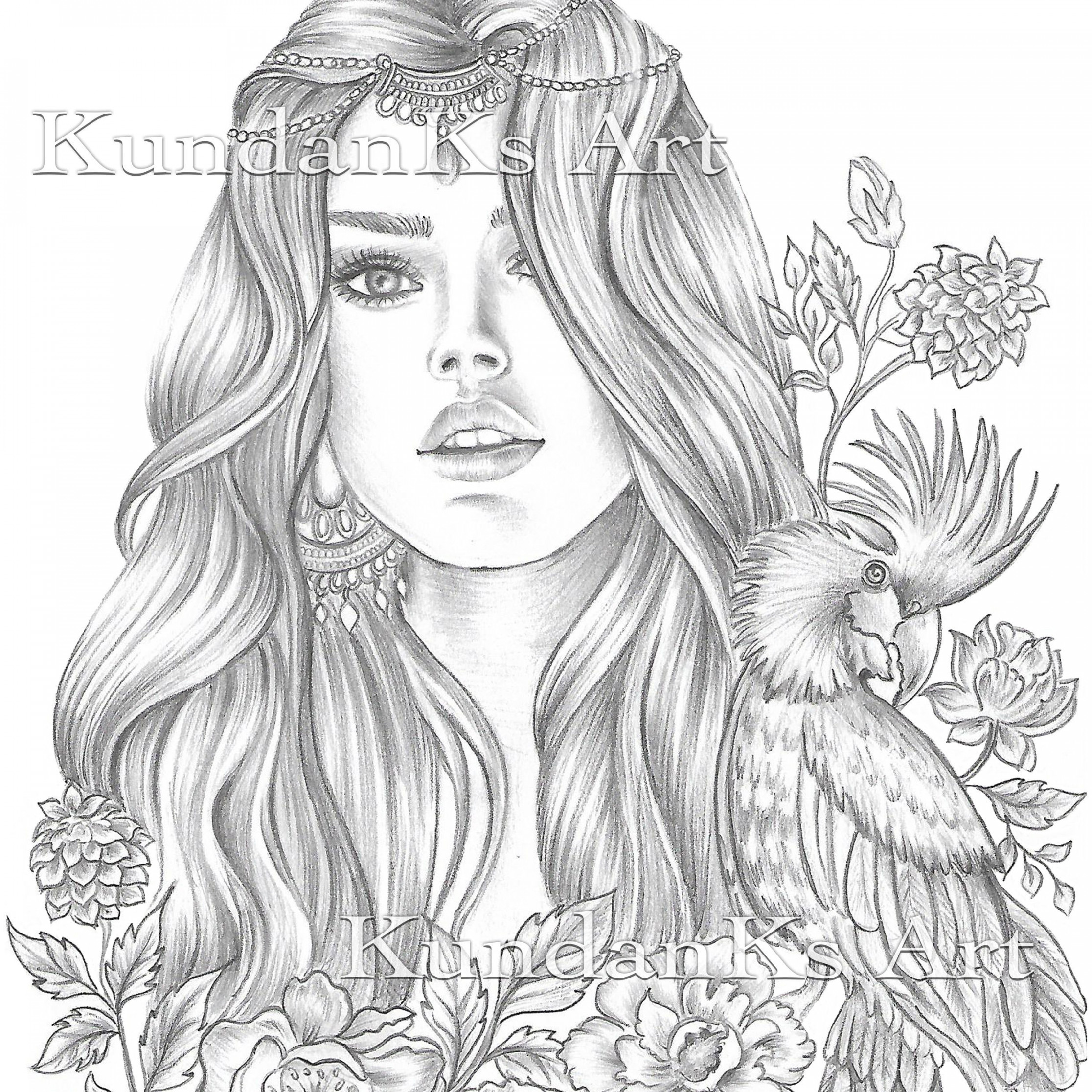 Veronica Adult Coloring Pages Premium Coloring Pages - Etsy UK