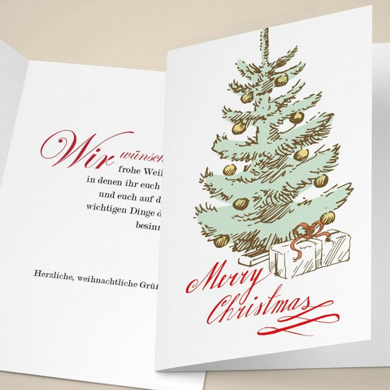 Vintage Business/Christmas Tree Christmas Card – Season