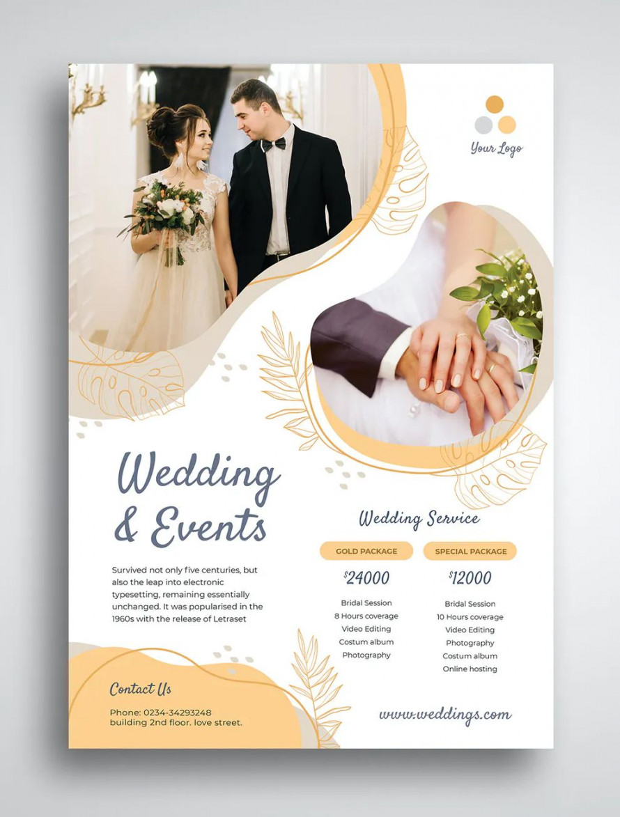 Wedding Flyer Design PSD  Wedding flyers, Wedding poster design