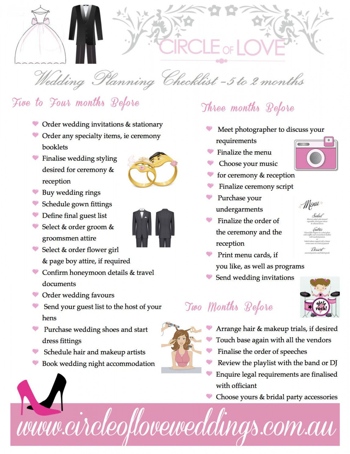 ) Wedding Planning checklist  months before before Download our