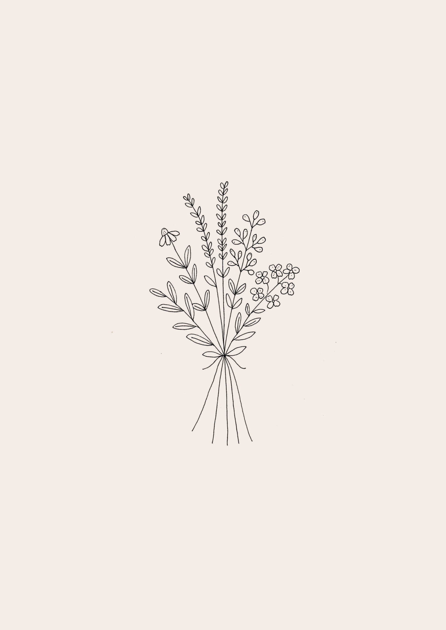 Wildflowers drawing  Wildflower drawing, Cute simple wallpapers