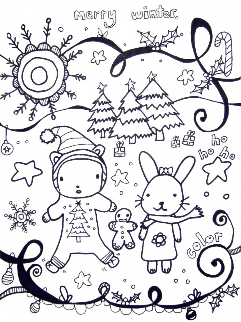 Winter Holidays Coloring Page – Art is Basic  An Elementary Art Blog