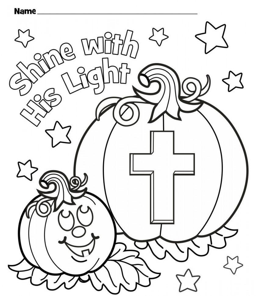 With His Light Shine Coloring Page  Christian halloween crafts