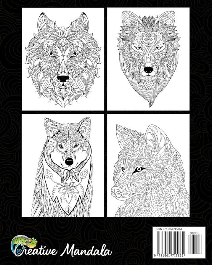 Wolf Coloring Book For Adults:  Amazing Wolves to Color. Wolves Design  with Mandala Patterns
