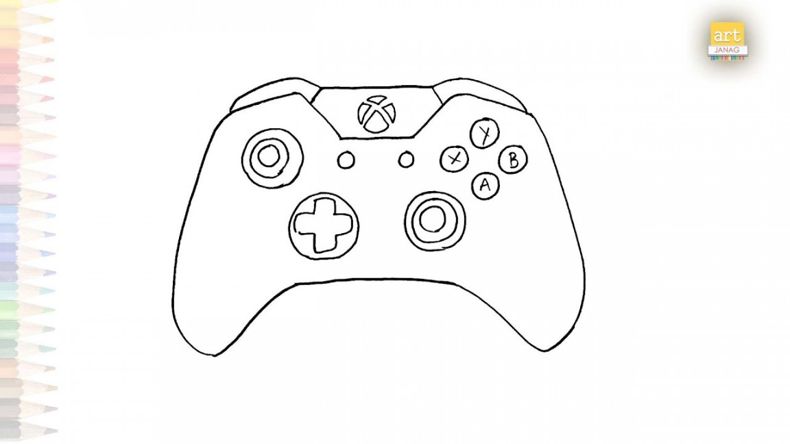 Xbox One Controller drawing  Video game Controller pad drawing  How to  draw Xbox One Controller