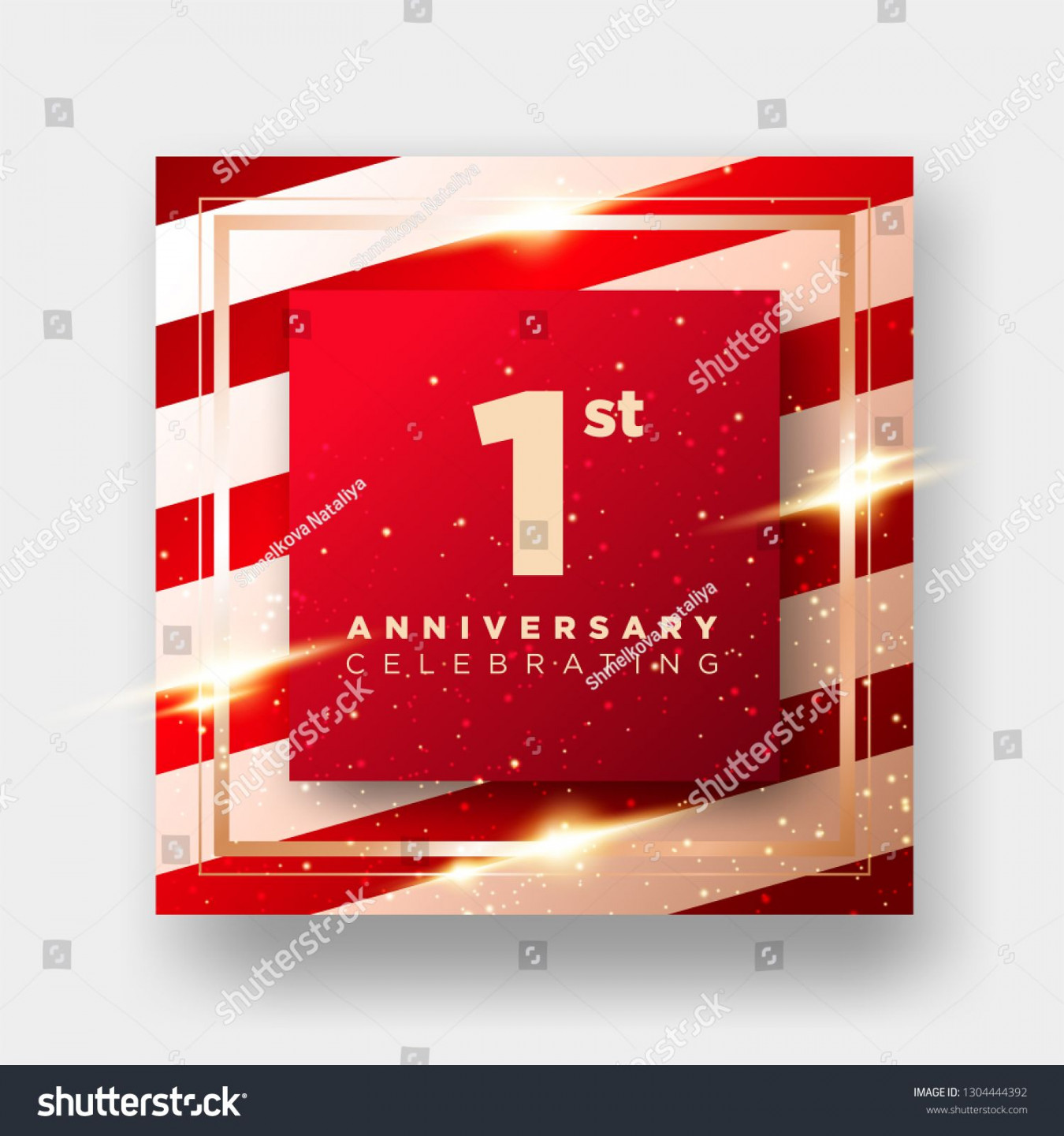 Year Anniversary Celebration Vector Card