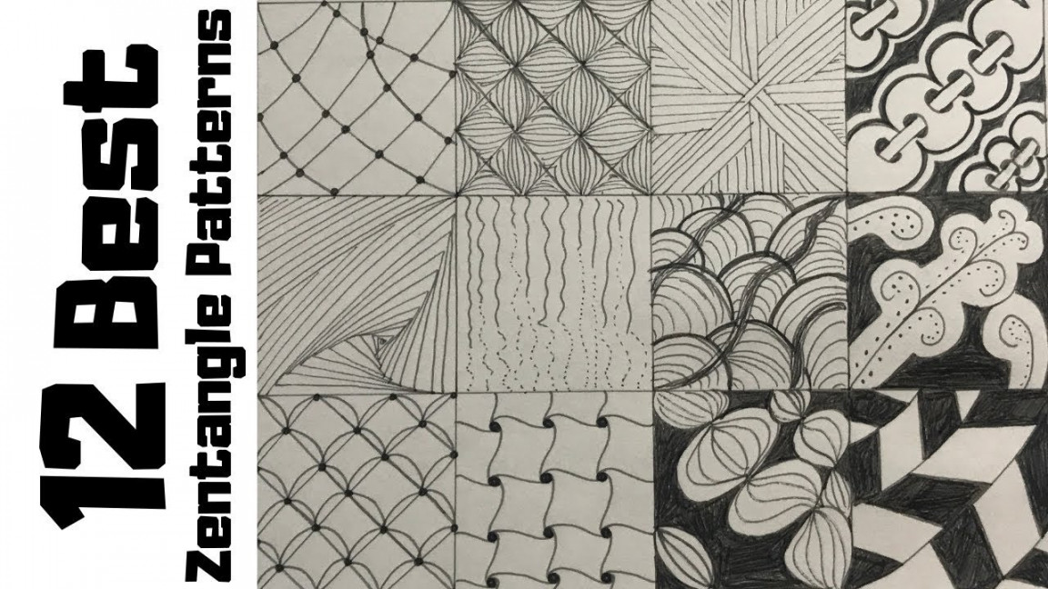 Zentangle Patterns For Beginners, How To Draw Easy Doodle Art Tutorial  Drawing -