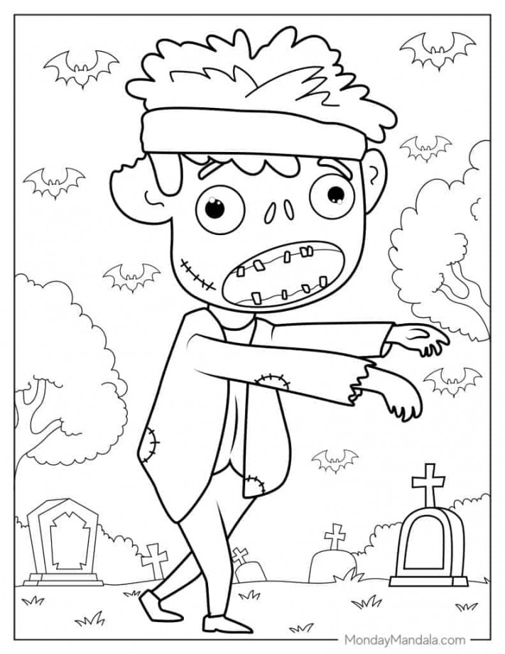 Zombie Coloring Pages (Free PDF Printables)