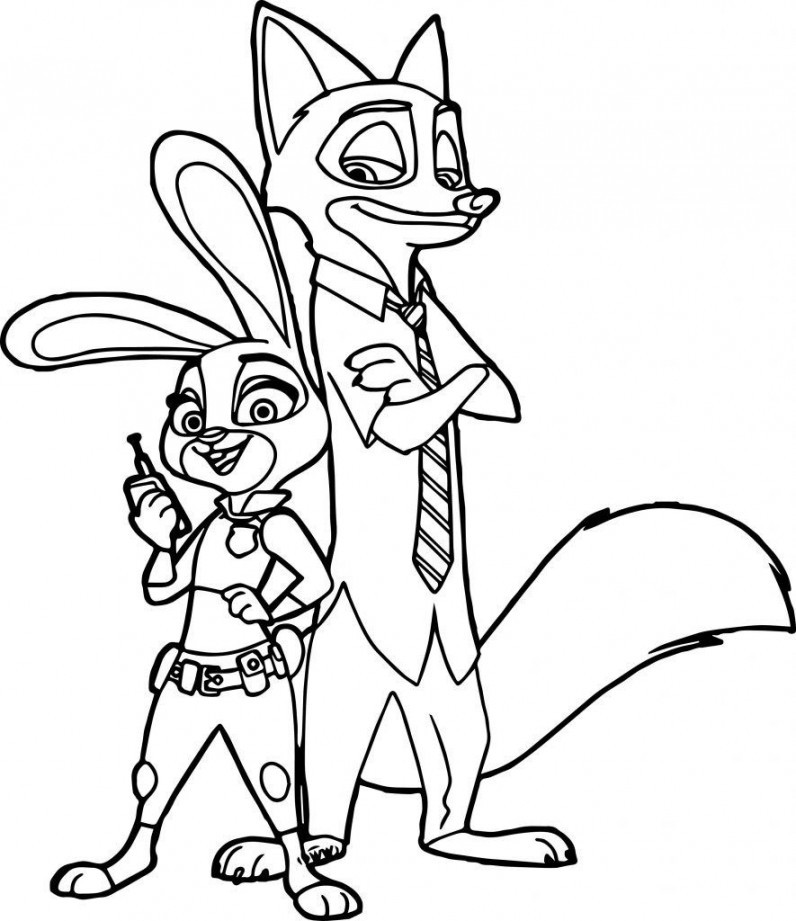 Zootopia Coloring Pages Free Printable  Zootopia coloring pages