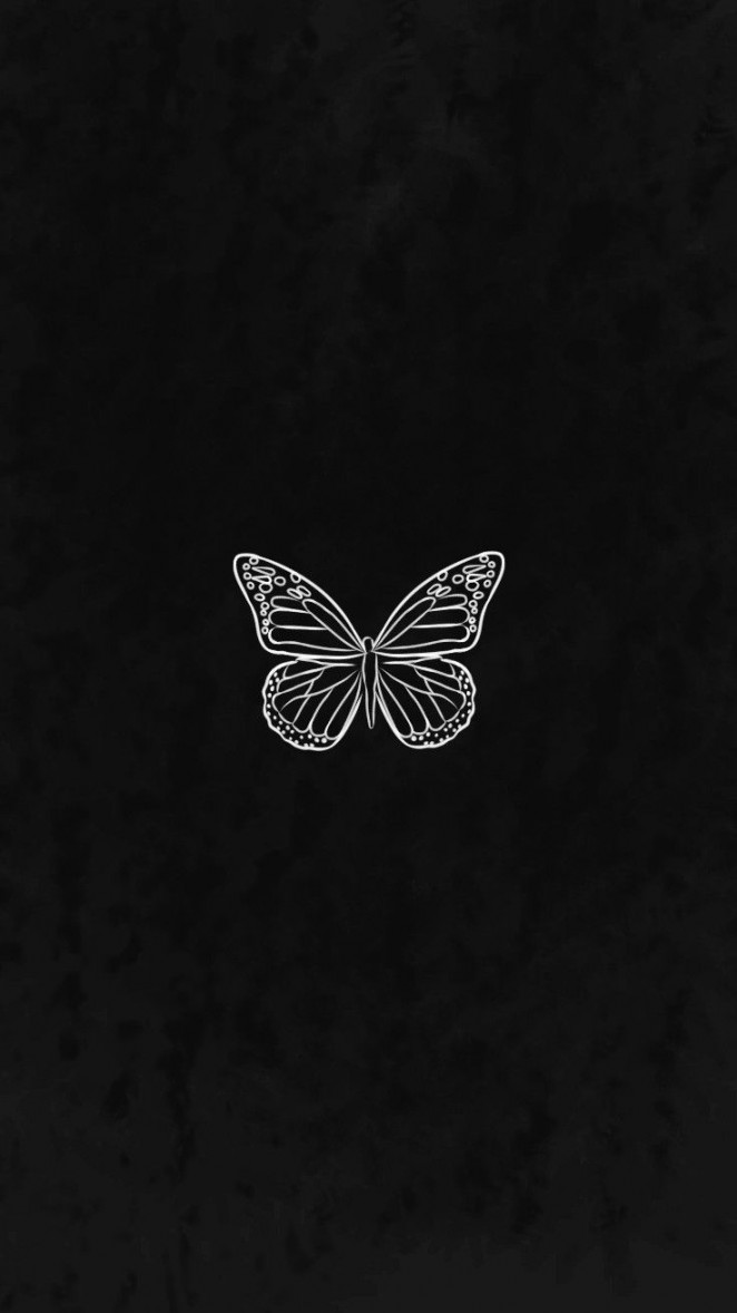 Aesthetic butterfly black wallpaper in   Black aesthetic