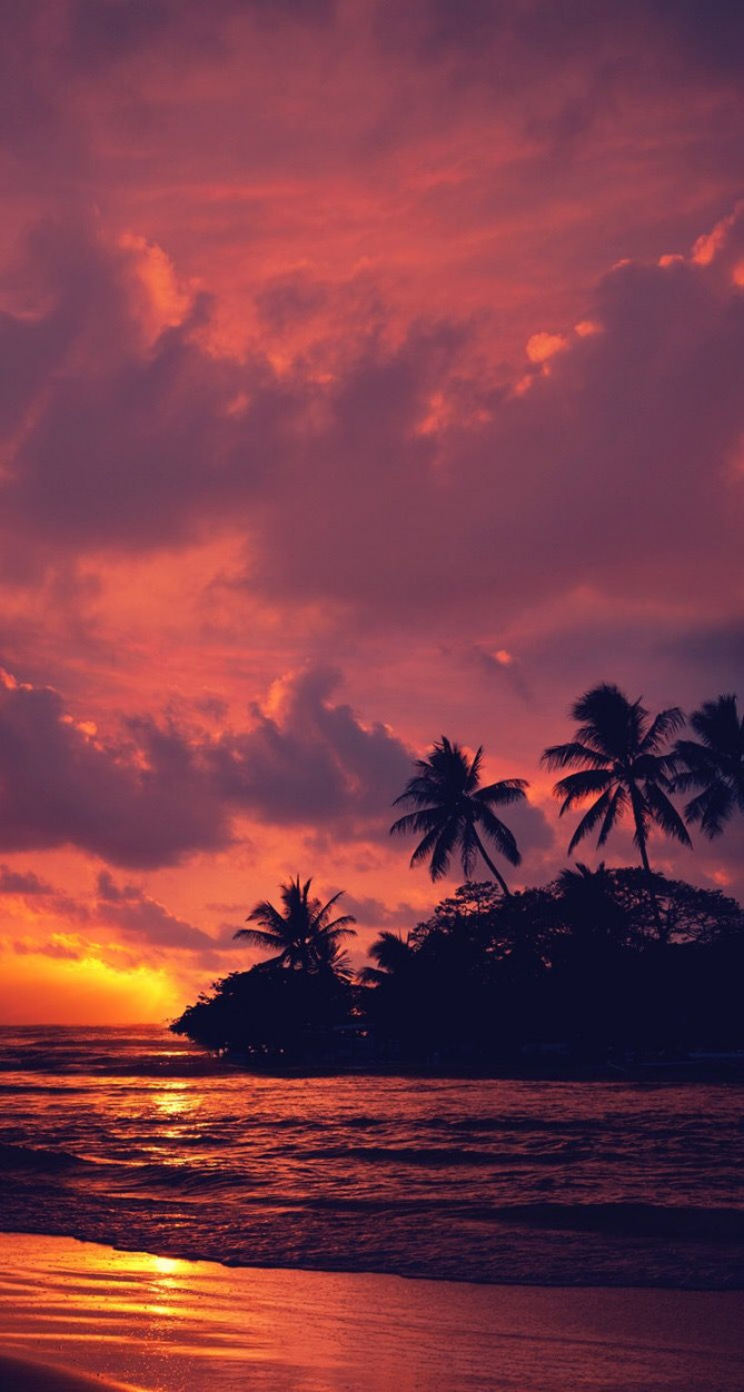 Aloha beach sunset iPhone wallpaper background lockscreen  Sunset