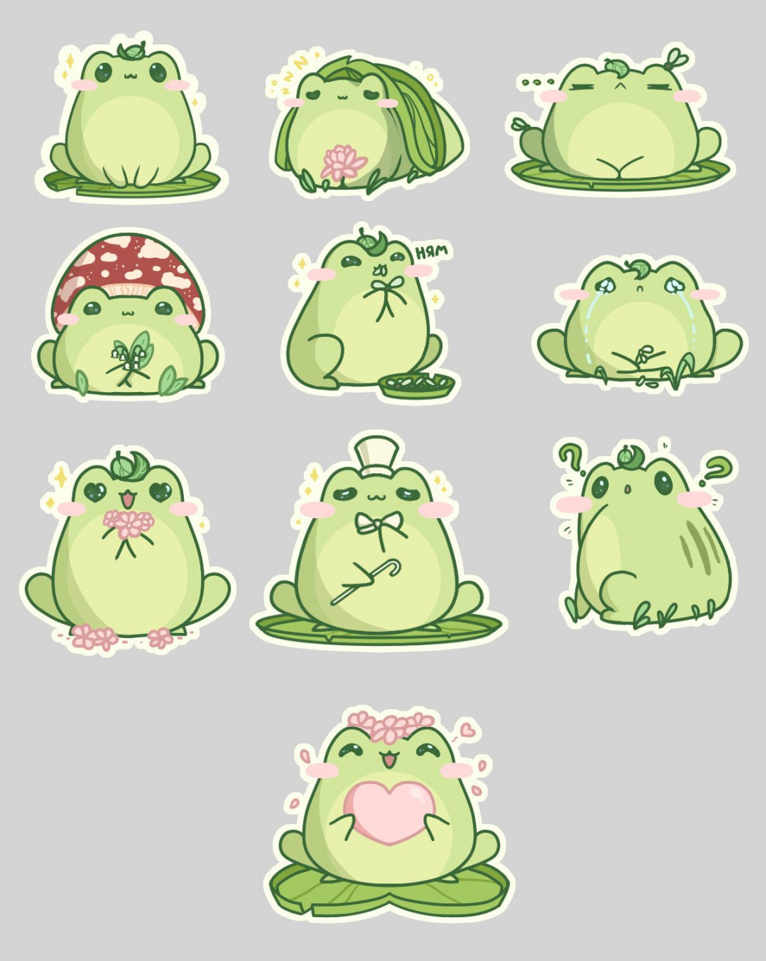 ArtStation - Cute frog stickers  Cute easy drawings, Cute doodles