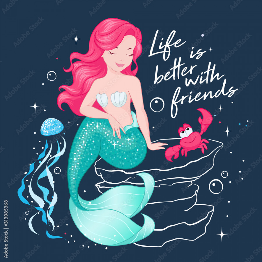 Beautiful mermaid on a dark background