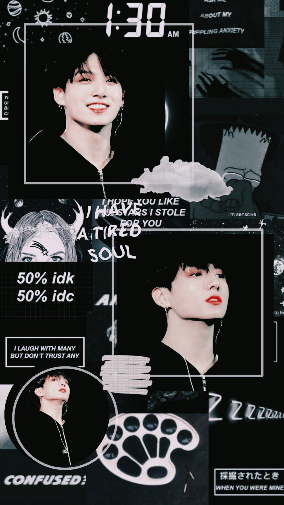 BTS #jungkook #black #aesthetic #wallpaper #lockscreen  Jungkook