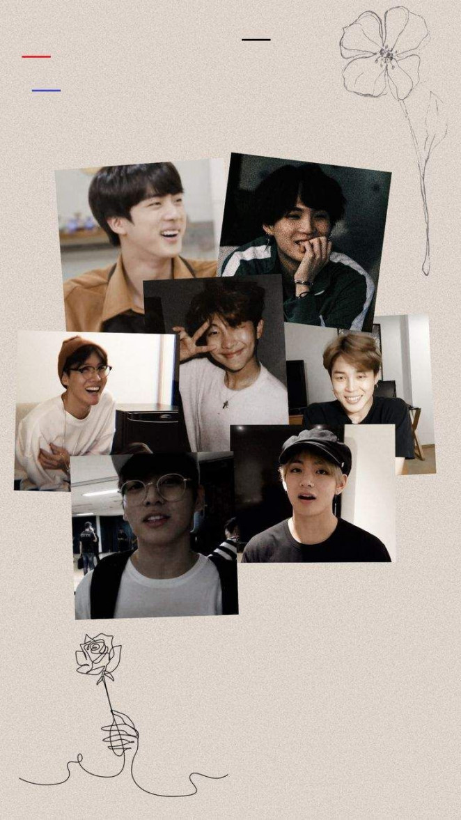 BTS ot wallpaper all lockscreen simple aesthetic OT BTS otscreen